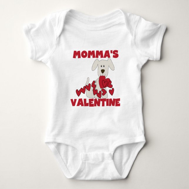 Puppy Hund Momma's Valentine T Shirt (Framsida)