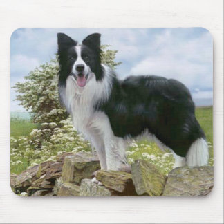 Puppy Hund Mousepad, svart och vit Gräns Musmatta