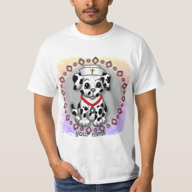 Puppy Hund Nurse T Shirt (Framsida)