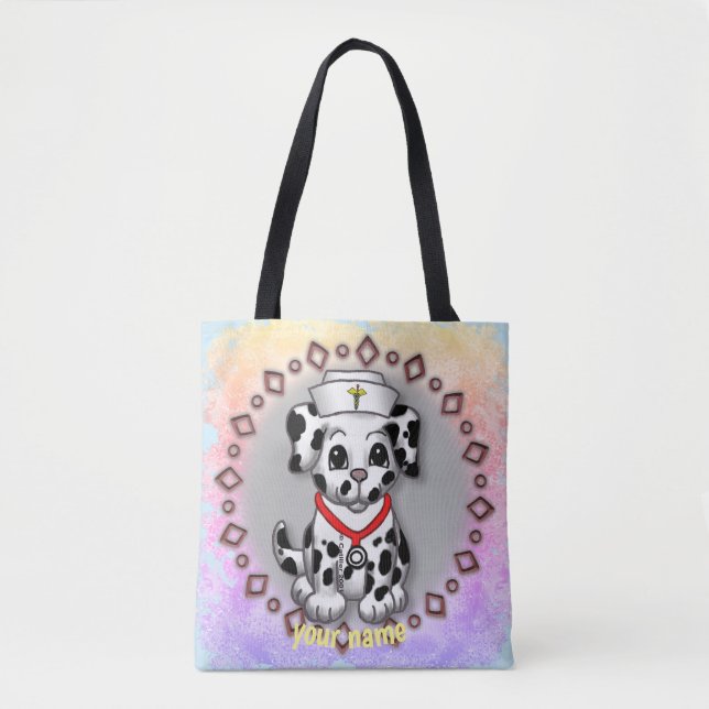 Puppy Hund Nurse Tote Bag Tygkasse (Framsida)
