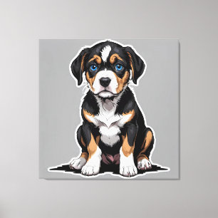 Puppy Hund Öga Canvastryck