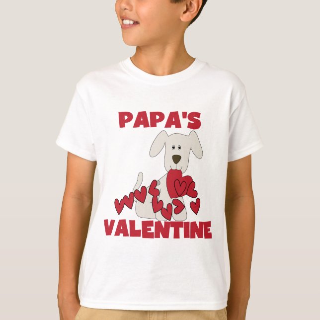 Puppy Hund Pappa Valentine Tee (Framsida)
