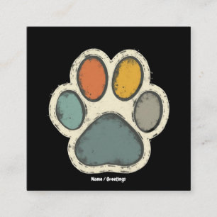Puppy Hund Paw Skriv ut Animal Lover Peace Design Fyrkantigt Visitkort