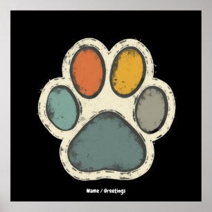 Puppy Hund Paw Skriv ut Animal Lover Peace Design Poster
