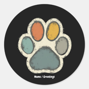 Puppy Hund Paw Skriv ut Animal Lover Peace Design Runt Klistermärke