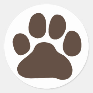 Puppy Hund Paw Skriv ut Cute Hund Pawprint Runt Klistermärke