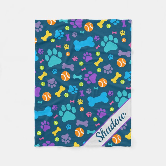 Puppy Hund Paw Skriv ut fleece Blanket (Framsidan)