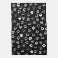 Puppy Hund Paw Skriv ut | Svartvit och Grått