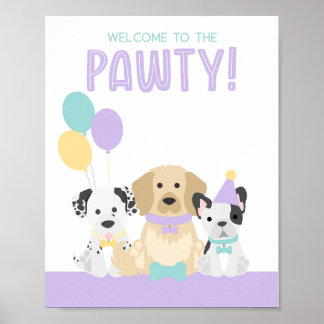 Puppy Hund Pawty Party Theme Poster