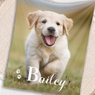 Puppy Hund Personlig Golden Retriever Pet Photo Fleecefilt