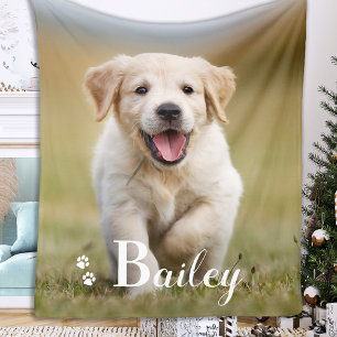 Puppy Hund Personlig Pet Golden Retriever Photo Fleecefilt