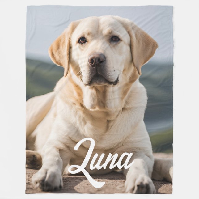 Puppy Hund Personlig Pet Photo Customized Gift Fleecefilt (Framsidan)