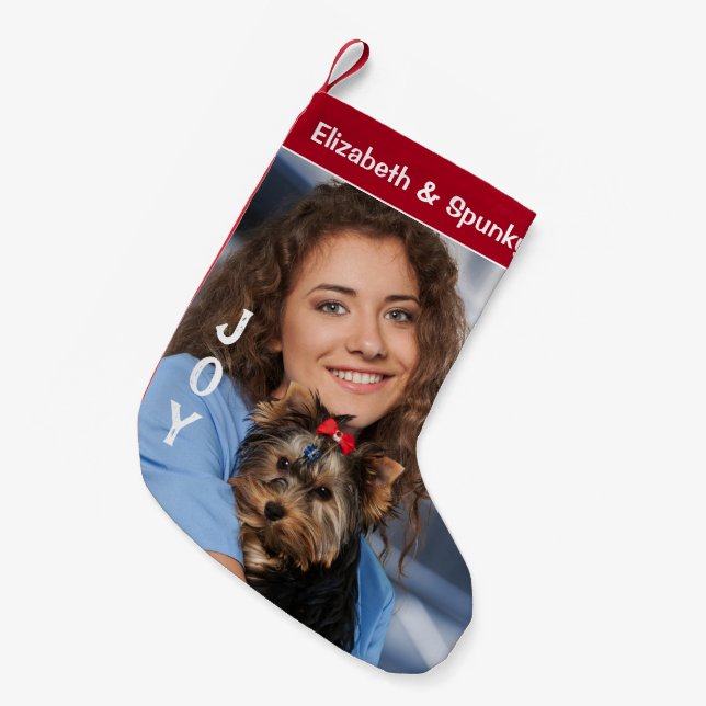 Puppy Hund Pet Animal Photo Helgdagars Personalize Liten Julstrumpa (Framsidan (Hängande))