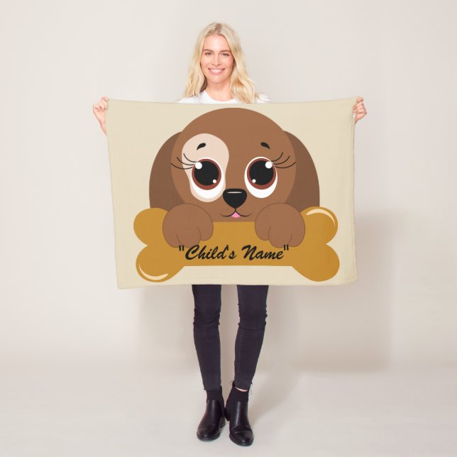 Puppy Hund Pet Design Baby Crib Blanket Fleecefilt (På plats)