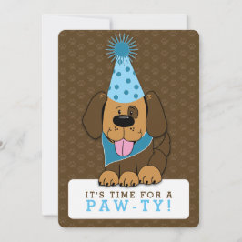 Puppy Hund Photo Tass-ty Dubbla-Sided Birthday Inbjudningar