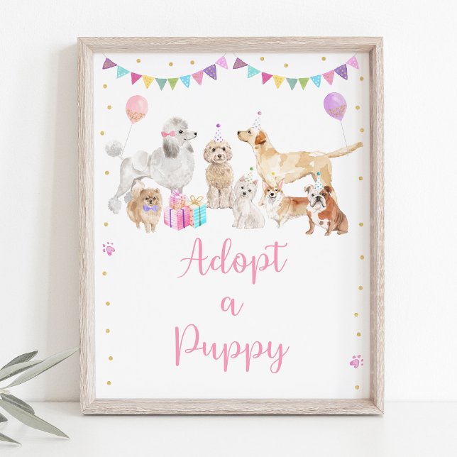 Puppy Hund Rosa Girl antar ett marionetttecken Poster (Skapare uppladdad)