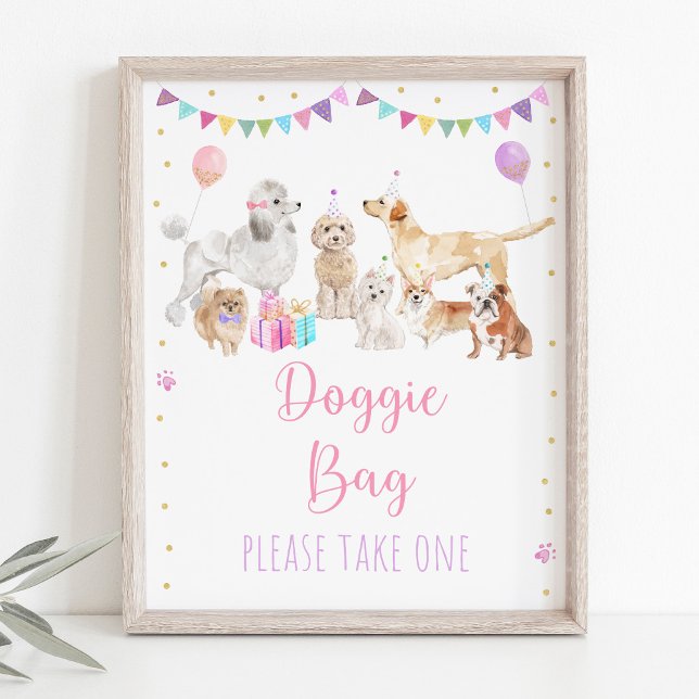 Puppy Hund Rosa Girl Birthday-favoritsignatur Poster (Skapare uppladdad)