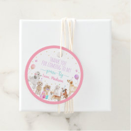 Puppy Hund Rosa Girl Girl Tass-ty Birthday Gåvor Etiketter