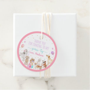 Puppy Hund Rosa Girl Girl Tass-ty Birthday Gåvor Etiketter