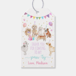 Puppy Hund Rosa Girl Girl Tass-ty Birthday Presentetikett