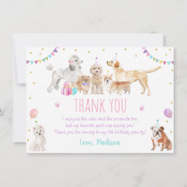Puppy Hund Rosa Girl Girl Tass-ty Birthday Tack Kort