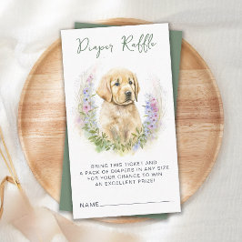 Puppy Hund Sage Grönt Baby Shower Raffle Tilläggskort