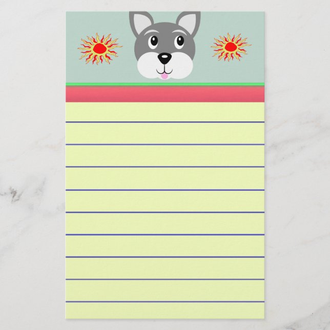 Puppy Hund Stationery Brevpapper (Framsida)