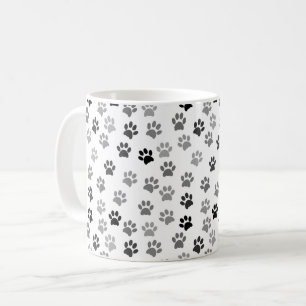 Puppy Hund Tass avtryck Vitt och Grått Kaffemugg