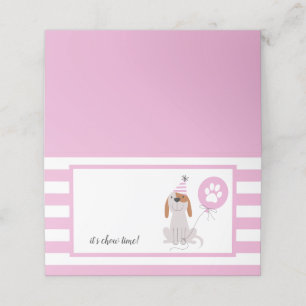 Puppy Hund Theme Birthday Rosa Food Tält Placeringskort