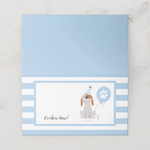 Puppy Hund Themme Birthday Blue Food Tält Placeringskort
