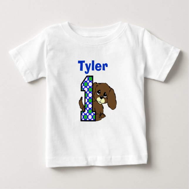 Puppy Hund tröja, första födelsedag T-shirt (Framsida)