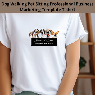 Puppy Hund Walking Pet Sitta Business Marknadsföri T Shirt