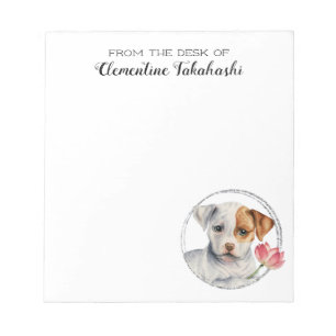 Puppy Hund Watercolor Art Personlig Anteckningsblock