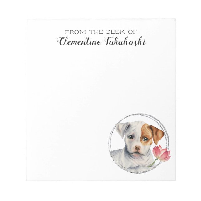 Puppy Hund Watercolor Art Personlig Anteckningsblock (Framsida)