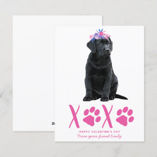 Puppy Hund XOXO Rosa Valentines day Julkort