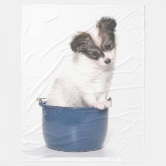 PUPPY i EN CAN Fleecefilt (Framsidan)