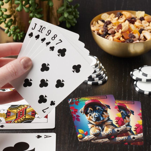 Puppy i ett kartongmatchningsspel för barn casinokort (På plats)