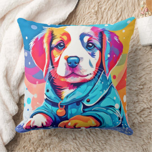 Puppy in Blue Jacka Design Kudde
