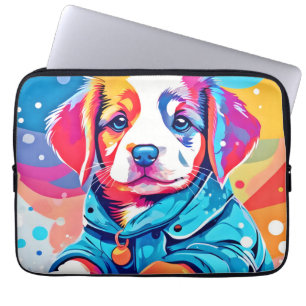 Puppy in Blue Jacka Design Laptop Fodral