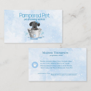 Puppy in Pail Pet Groomer Services Visitkort