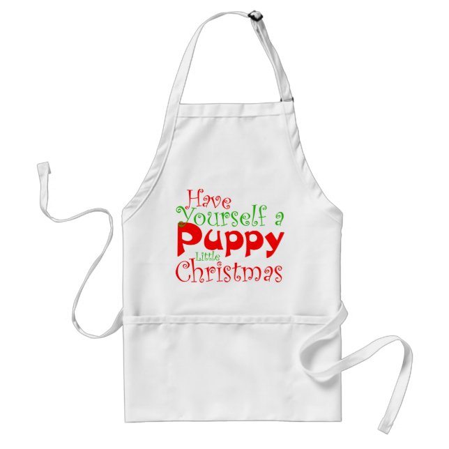 Puppy Jul Helgdag Apron Förkläde (Framsidan)