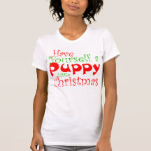 Puppy Jul Helgdag T-Shirt