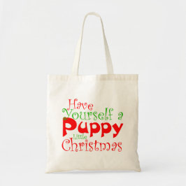 Puppy Jul Helgdag Tote Bag Tygkasse