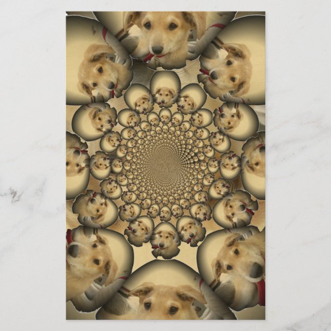 Puppy Kaleidoscope Art-utskrift Brevpapper (Framsida)