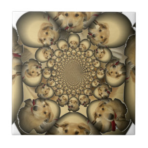 Puppy Kaleidoscope Art-utskrift Kakelplatta