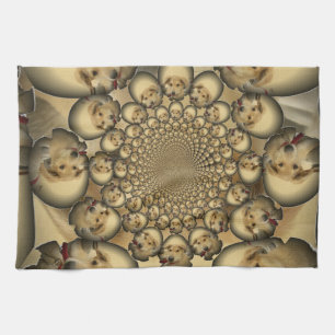Puppy Kaleidoscope Art-utskrift Kökshandduk