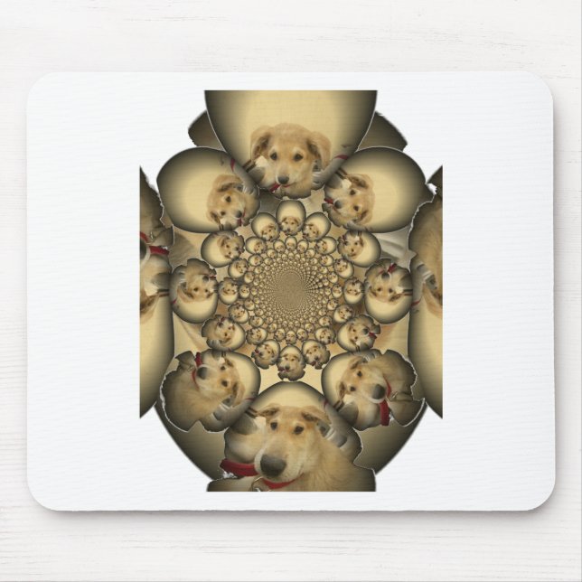 Puppy Kaleidoscope Art-utskrift Musmatta (Framsidan)