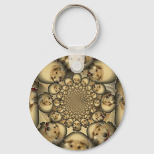 Puppy Kaleidoscope Art-utskrift Nyckelring