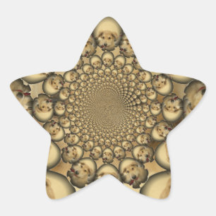 Puppy Kaleidoscope Art-utskrift Stjärnformat Klistermärke