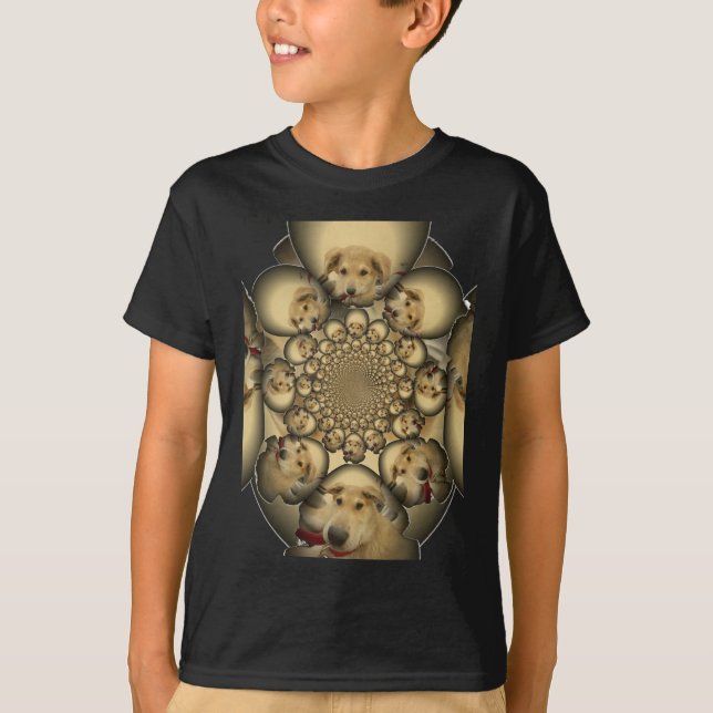 Puppy Kaleidoscope Art-utskrift T Shirt (Framsida)